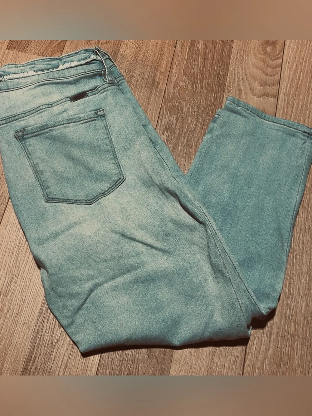 KanCan Faded Light Blue Skinny Jeans with Distressed Detail